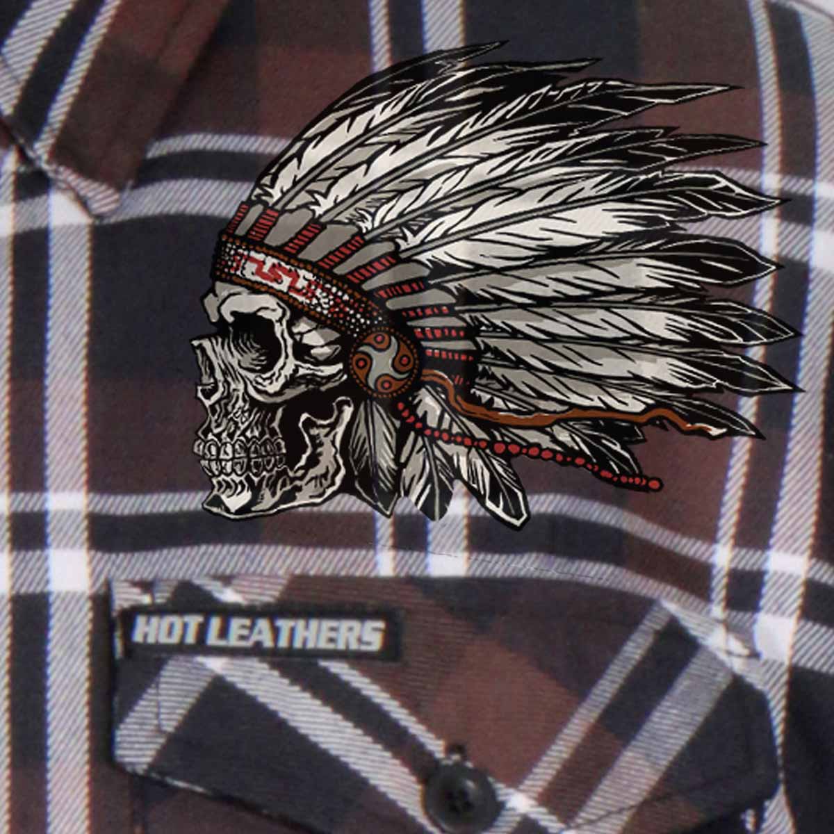 Hot Leathers FLM2109 Men's 'Headdress' Flannel Long Sleeve Shirt