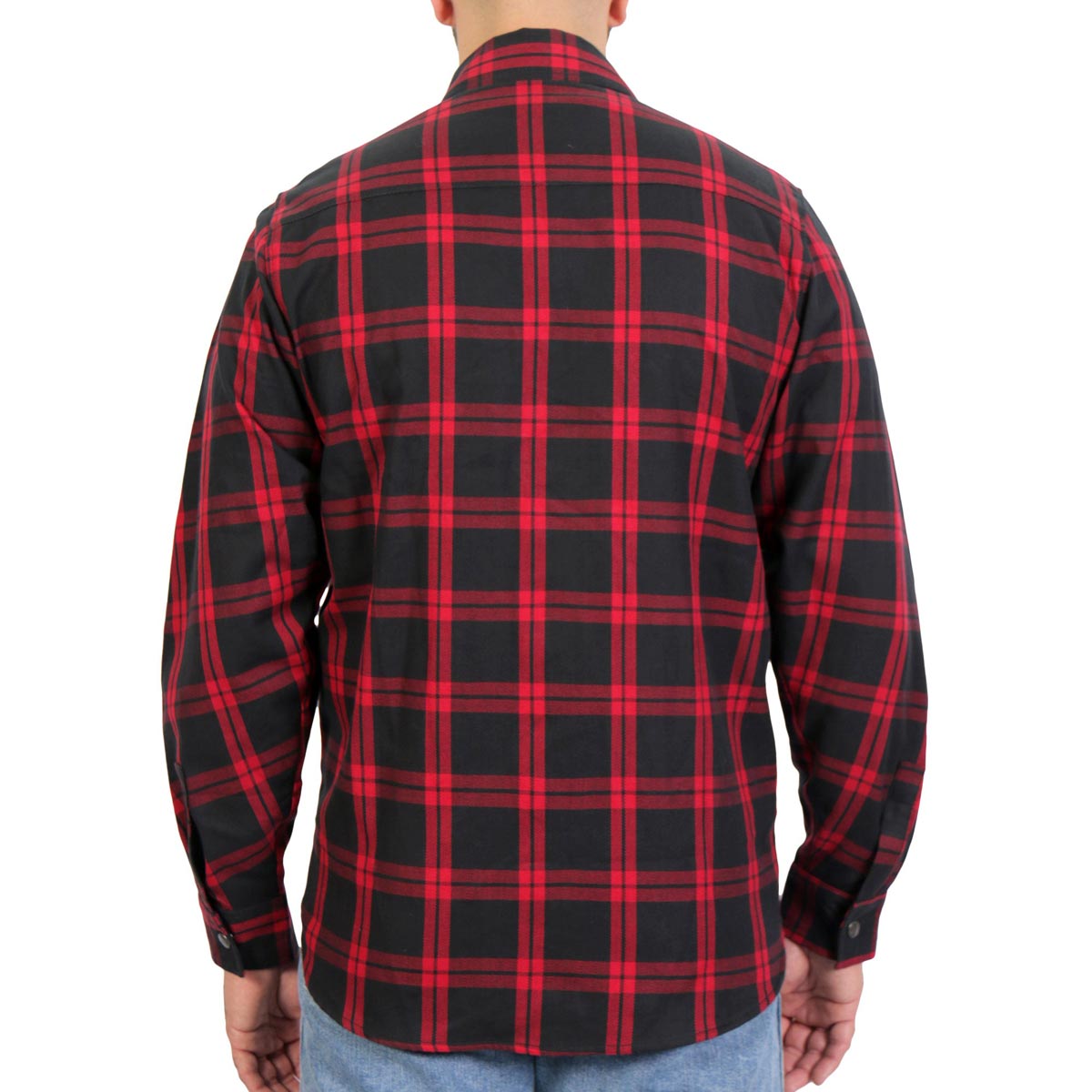 Hot Leathers FLM3001 Men's 'Red and Black' Long Sleeve Flannel Shirt