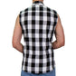 Hot Leathers FLM5004 Men’s Black and White Sleeveless Cotton Flannel Shirt