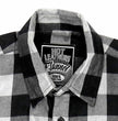 Hot Leathers FLM5202 Men's Black and White Sleeveless Flannel Fringe Shirt