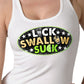 Hot Leathers Ladies Lick Swallow Suck Tank Top GLC2584