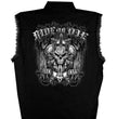 Hot Leathers GMD5015 Men's Black Ride or Die Skull Sleeveless Denim Button Shirt