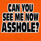 Hot Leathers GMD5090 Mens 'Can You See Me Now A****** Sleeveless  Safety Orange Denim Shirt