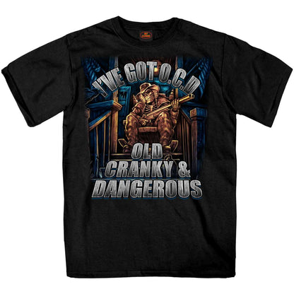 Hot Leathers Men's OCD Old Cranky and Dangerous Mens Black T-Shirt GMS1543