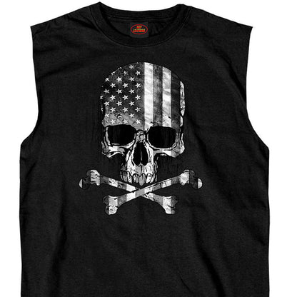 Hot Leathers Men's Flag Skull Shooter Shirt GMT3372