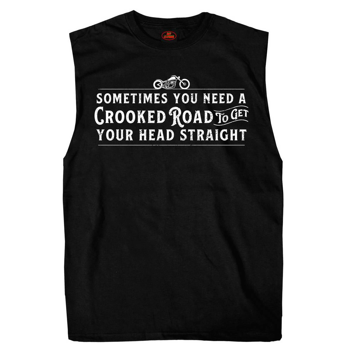 Hot Leathers GMT3438 Men’s Shooter Crooked Road Sleeveless Black Shirt
