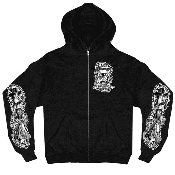 Leather AppliquéZip Up Hooded Sweatshirt Supreme Leather Appliqué Zip Up Hooded Sweatshirt “Black