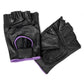 Hot Leathers GVL1005 Ladies Purple Piping Fingerless Gloves