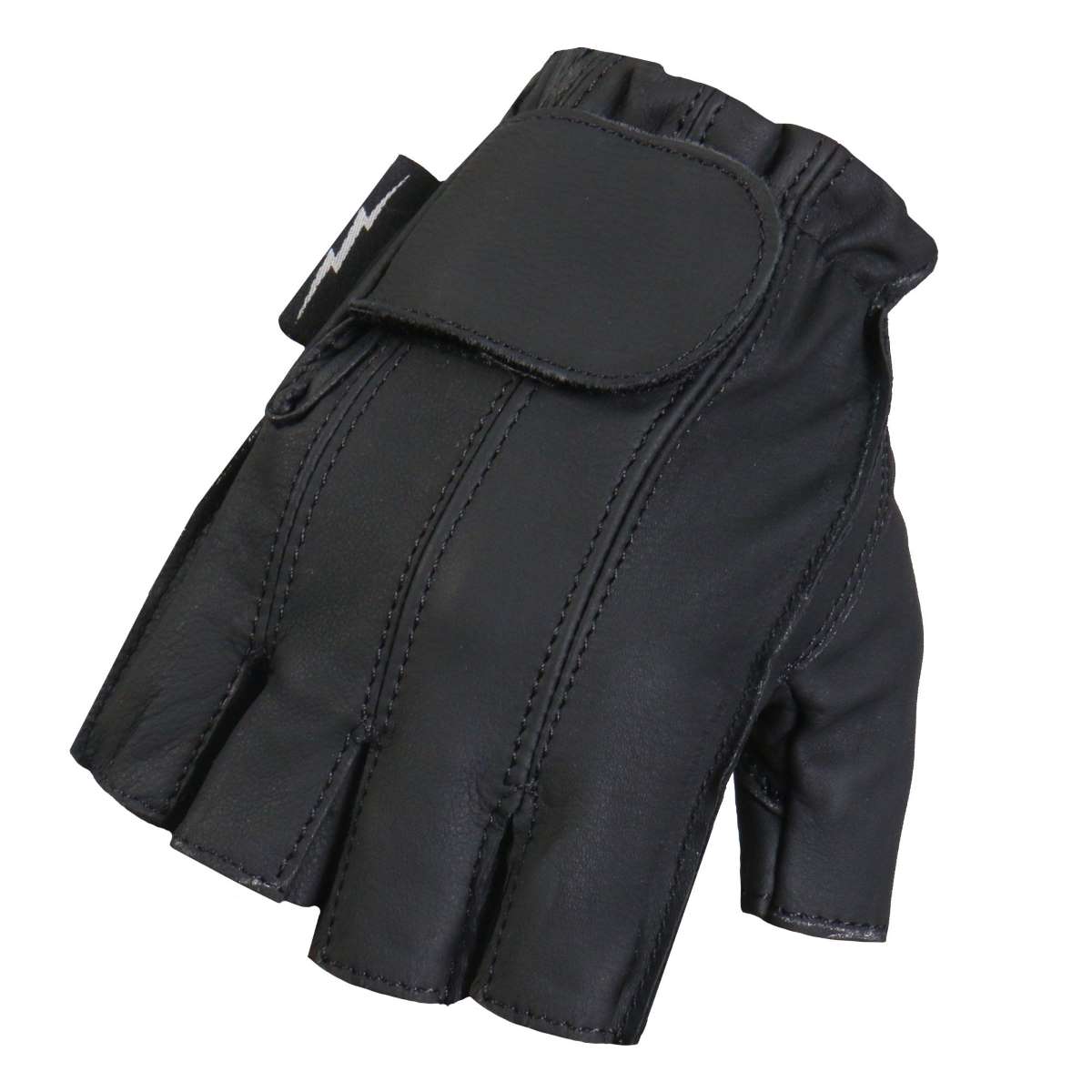Hot Leathers Midnight Matte Fingerless Leather Gloves GVM1031