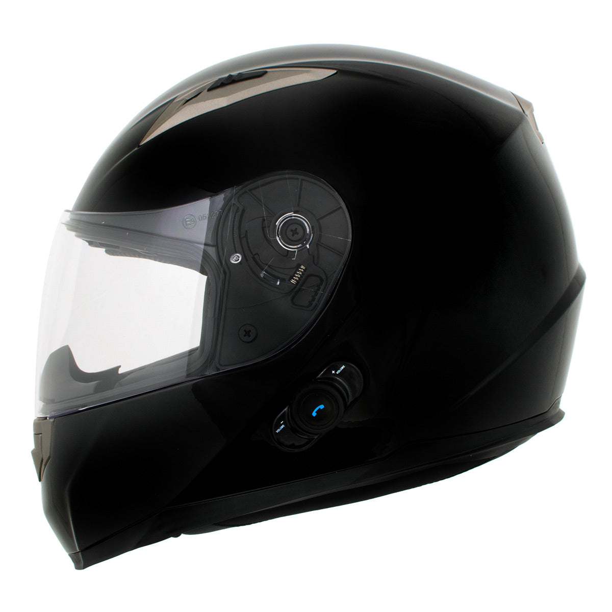 Milwaukee Helmets H510 Gloss Black Chit-Chat Full Face Wireless Motorcycle Helmet-Stream Music-Phone Calls