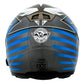 Milwaukee Helmets H512 Titanium and Blue Chit-Chat Full Face Wireless Motorcycle Helmet-Stream Music-Phone Calls