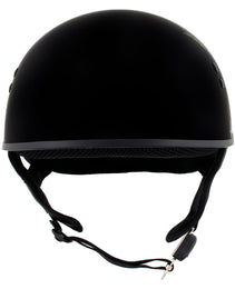 Hot Leathers HLD1025 Vet Biker Warrior Flat Black Motorcycle DOT Skull Cap Half Helmet Biker