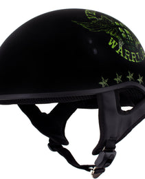 Hot Leathers HLD1025 Vet Biker Warrior Flat Black Motorcycle DOT Skull Cap Half Helmet Biker