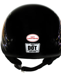 Hot Leathers HLD1028 USA Eagle Flat Black Motorcycle DOT Approved Skull Cap Half Helmet Biker