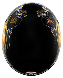Hot Leathers HLD1028 USA Eagle Flat Black Motorcycle DOT Approved Skull Cap Half Helmet Biker