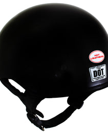 Hot Leathers HLT68 Gloss Black The O.G. Advanced DOT Skull Cap Motorcycle Half Helmet Biker