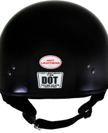 Hot Leathers HLT68 Gloss Black The O.G. Advanced DOT Skull Cap Motorcycle Half Helmet Biker