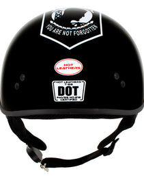 Hot Leathers HLD1004 POW Gloss Black Motorcycle DOT Approved Skull Cap Half Biker Helmet