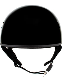 Hot Leathers HLD1005 Lady Lotus Gloss Black Motorcycle DOT Approved Skull Cap Half Helmet Biker