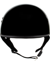 Hot Leathers HLD1005 Lady Lotus Gloss Black Motorcycle DOT Approved Skull Cap Half Helmet for Men and Women Biker