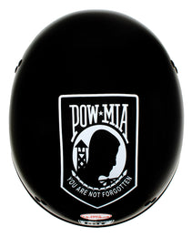 Hot Leathers HLD1004 POW Gloss Black Motorcycle DOT Approved Skull Cap Half Biker Helmet