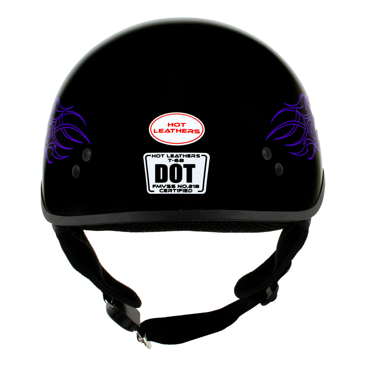 Hot Leathers HLD1005 Lady Lotus Gloss Black Motorcycle DOT