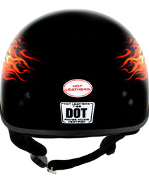 Hot Leathers HLD1006 Black Out Eagle Motorcycle DOT Approved Skull Cap Half Helmet Bikers