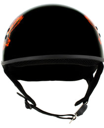 Hot Leathers HLD1006 Black Out Eagle Motorcycle DOT Approved Skull Cap Half Helmet Bikers