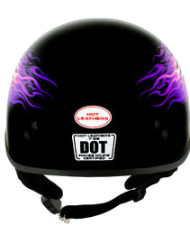 Hot Leathers HLD1007 Black Out Eagle Gloss Black Motorcycle DOT Skull Cap Half Helmet Biker