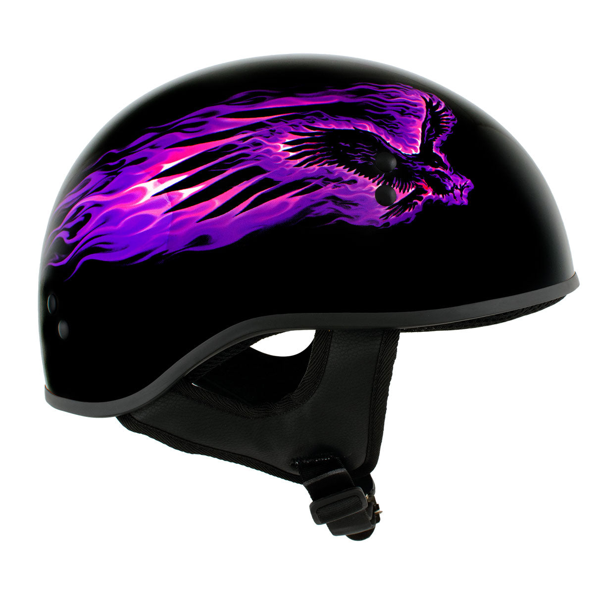 Hot Leathers HLD1007 Black Out Eagle Gloss Black Motorcycle