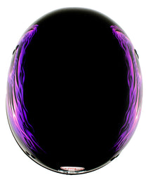 Hot Leathers HLD1007 Black Out Eagle Gloss Black Motorcycle DOT Skull Cap Half Helmet Biker