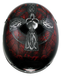 Hot Leathers HLD1008 Black Celtic Cross Motorcycle DOT Approved Skull Cap Half Helmet Biker