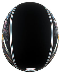 Hot Leathers HLD1023 V-Twin Eagle Flat Black Motorcycle DOT Skull Cap Half Helmet Biker