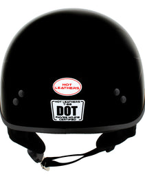 Hot Leathers HLD1036 Silver Flames Gloss Black Motorcycle DOT Approved Skull Cap Half Helmet