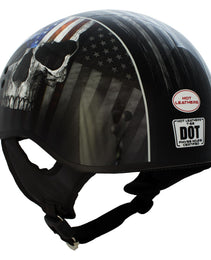 Hot Leathers HLD1042 Gloss Black Warrior Bullet Advanced DOT Approved Skull Half Helmet Biker