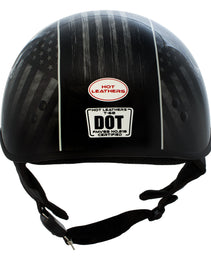 Hot Leathers HLD1042 Gloss Black Warrior Bullet Advanced DOT Approved Skull Half Helmet Biker