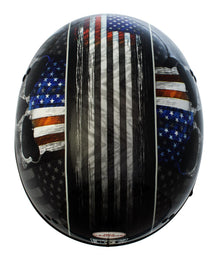 Hot Leathers HLD1042 Gloss Black Warrior Bullet Advanced DOT Approved Skull Half Helmet Biker
