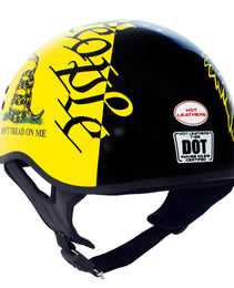 Hot Leathers HLD1046 We the People Glossy Black and Yellow DOT Skull Half Motorcycle Helmet