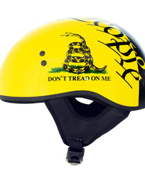 Hot Leathers HLD1046 We the People Glossy Black and Yellow DOT Skull Half Motorcycle Helmet