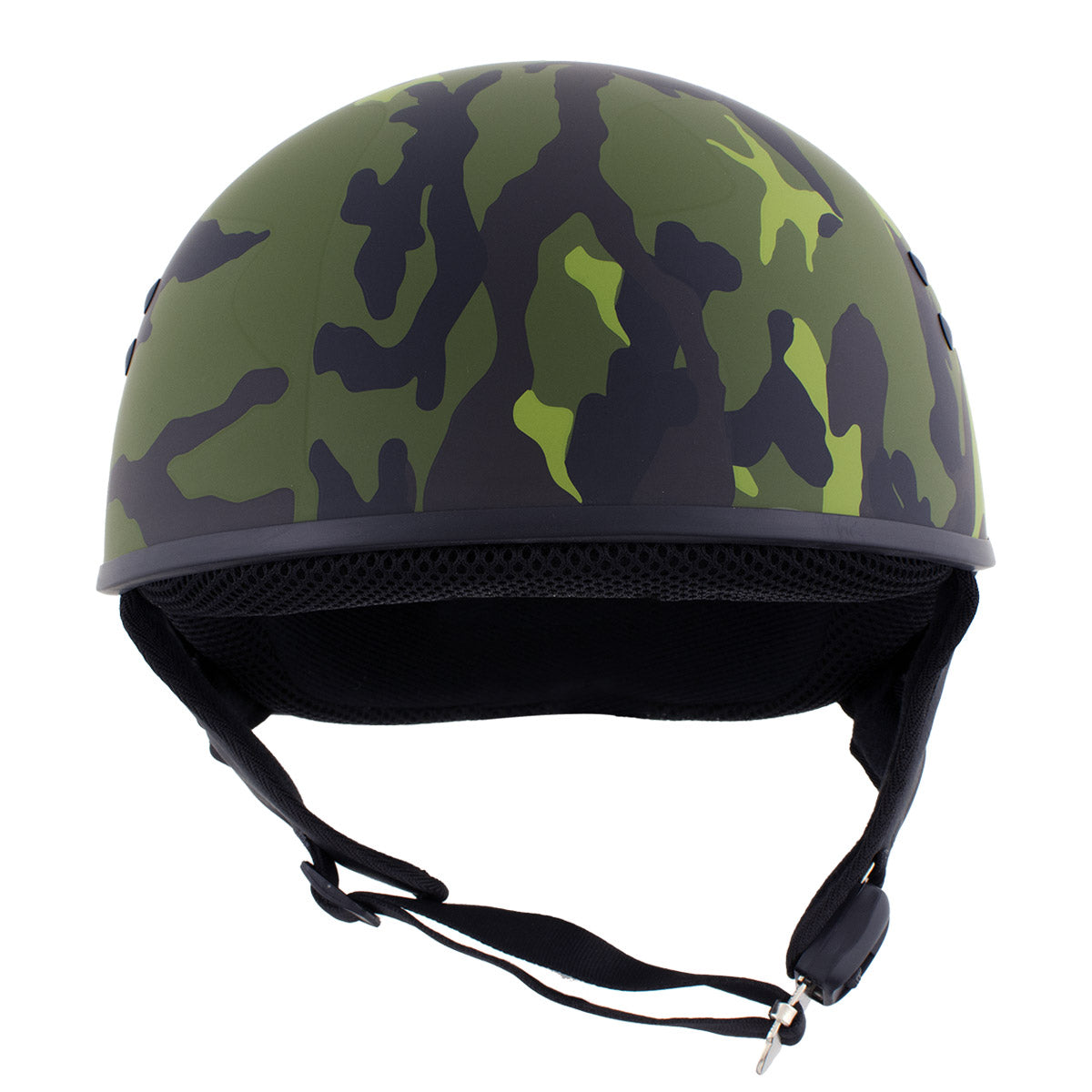 Hot Leathers HLD1049 Camo Matte Green Motorcycle Skull Cap Half