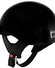 Hot Leathers HLT70 Stealth Glossy Black Motorcycle DOT Skull Cap Classic Half Helmet
