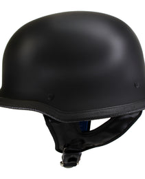 Hot Leathers HLT75 Gloss Black 'The Hanz' German Style Vintage Motorcycle Half Helmet for Men and Women Biker