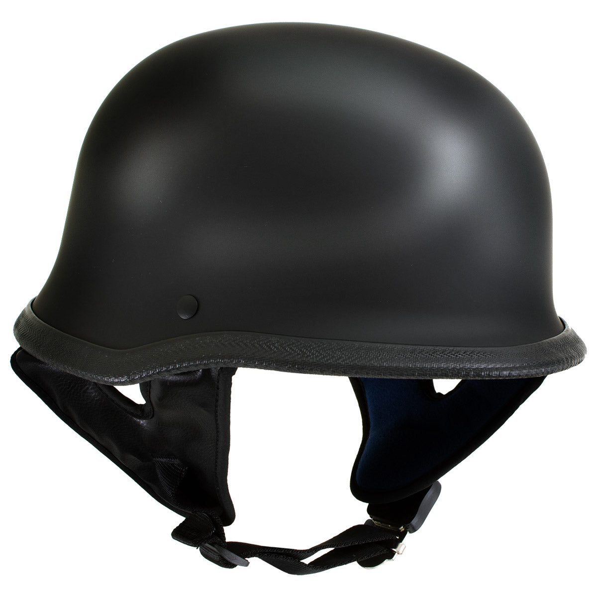 Hot Leathers HLT75 Gloss Black 'The Hanz' German Style Vintage Motorcycle Half Helmet for Men and Women Biker