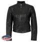 Hot Leathers JKL5001 USA Made Ladies Vented Black Leather Jacket