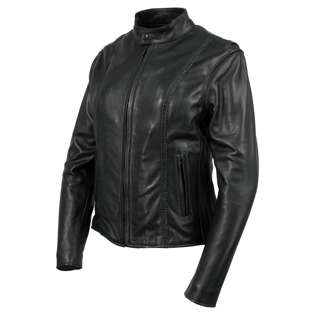 Milwaukee Leather USA MADE MLJKL5002 Women's Black 'Pristine' Premium Motorcycle Leather Jacket