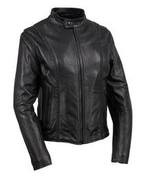 Milwaukee Leather USA MADE MLJKL5002 Women's Black 'Pristine' Premium Motorcycle Leather Jacket