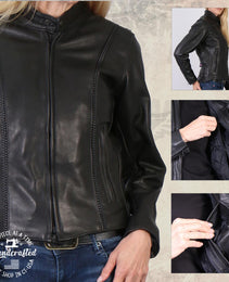 Milwaukee Leather USA MADE MLJKL5002 Women's Black Pristine Premium Motorcycle Leather Jacket