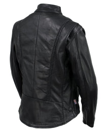 Milwaukee Leather USA MADE MLJKL5002 Women's Black Pristine Premium Motorcycle Leather Jacket
