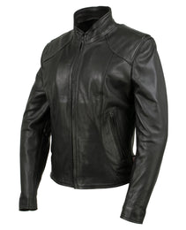 Milwaukee Leather USA MADE MLJKL5003 Women's Black Serene Clean Cut Premium Motorcycle Leather Jacket