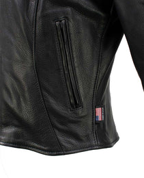 Milwaukee Leather USA MADE MLJKL5003 Women's Black Serene Clean Cut Premium Motorcycle Leather Jacket